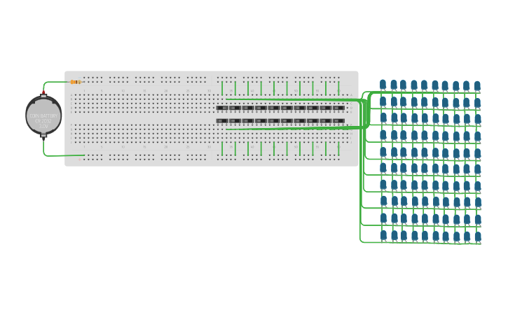 Circuit design 10x10 LED Grid - Tinkercad