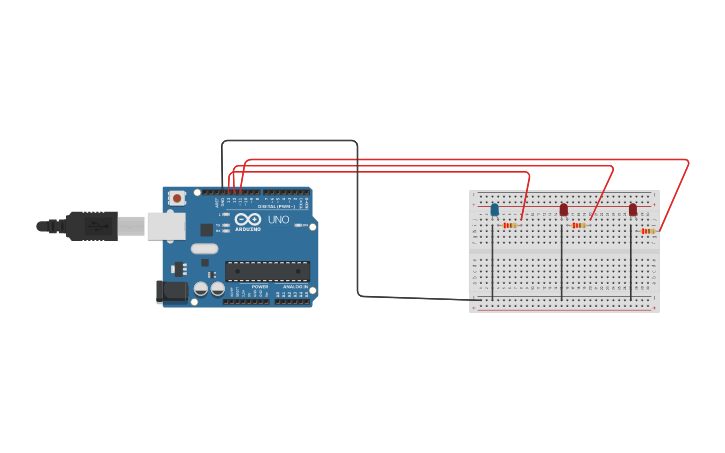 Circuit design blink LED using ardiuno - Tinkercad