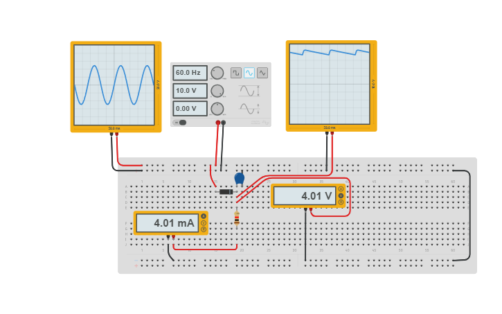 Circuit design HALF-WAVE RECTIFIER 2024 - Tinkercad