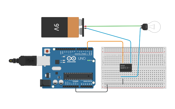 Circuit design rele - Tinkercad