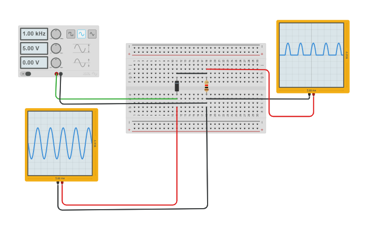 Circuit design Half wave rectifier | Tinkercad