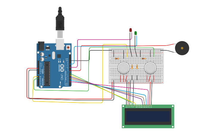 Circuit design Fire Alarm System - Tinkercad