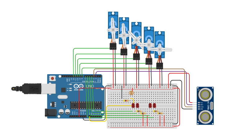 Circuit design Iron Bot - Tinkercad