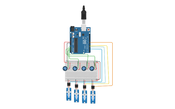 Circuit design Arduino Based Robotic Arm | Tinkercad
