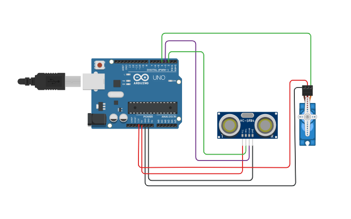 Circuit design Smart Parking System - Tinkercad