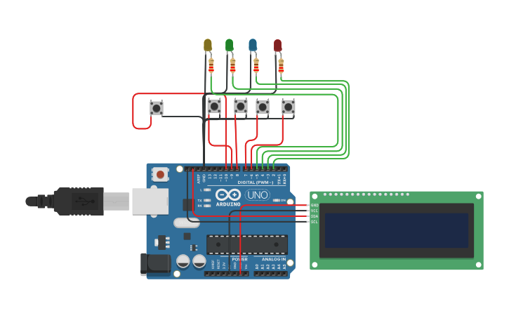 Circuit design Memory Game - Tinkercad
