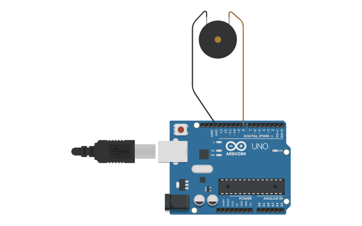 Circuit design 10MECH sumobot buzzer circuit - Tinkercad