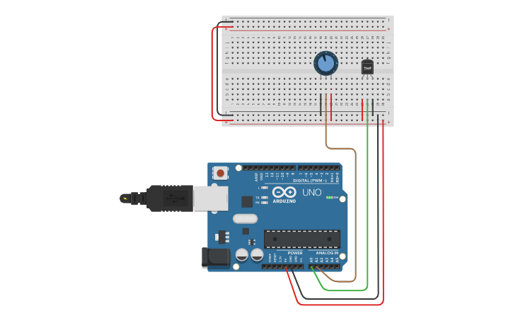 Circuit design DHT11 Temperature and Humidity sensor - Tinkercad