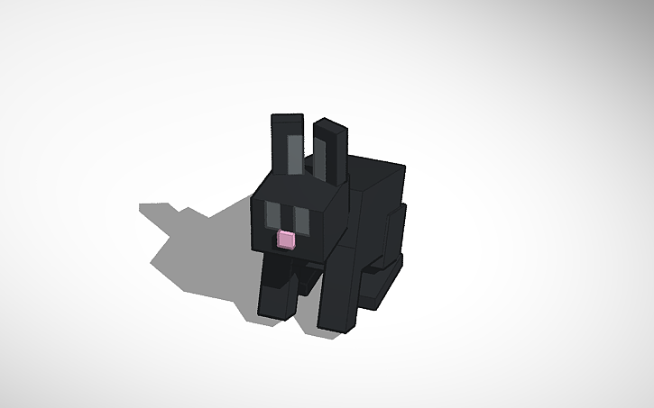 3D design Black Minecraft Rabbit - Tinkercad