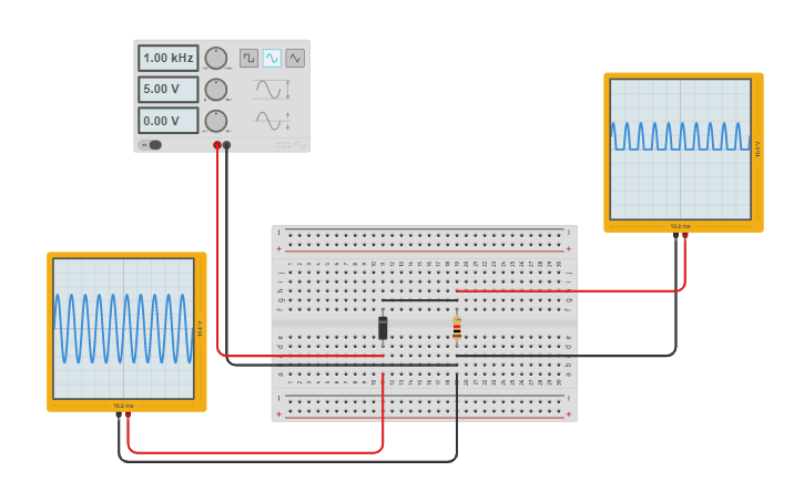 Circuit design Half Wave Rectifier - Tinkercad