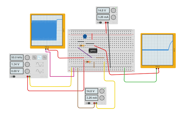 Circuit design Integrator | Tinkercad