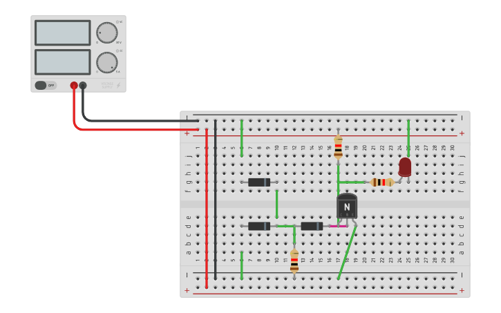 Circuit design DTL NOR - Tinkercad