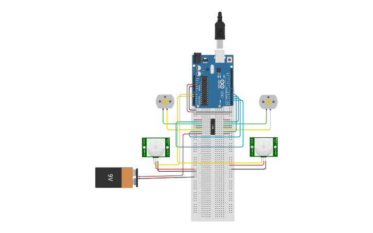 Circuit design Line Follower - Tinkercad