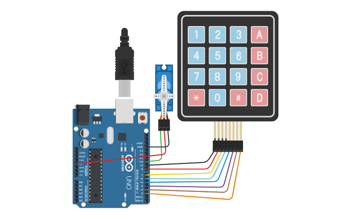 Safe Combination Lock Arduino Circuit design Combination Lock using Arduino - Tinkercad