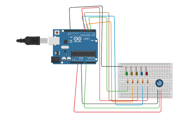 Circuit design 11 VR ปรับความต้านทาน - Tinkercad