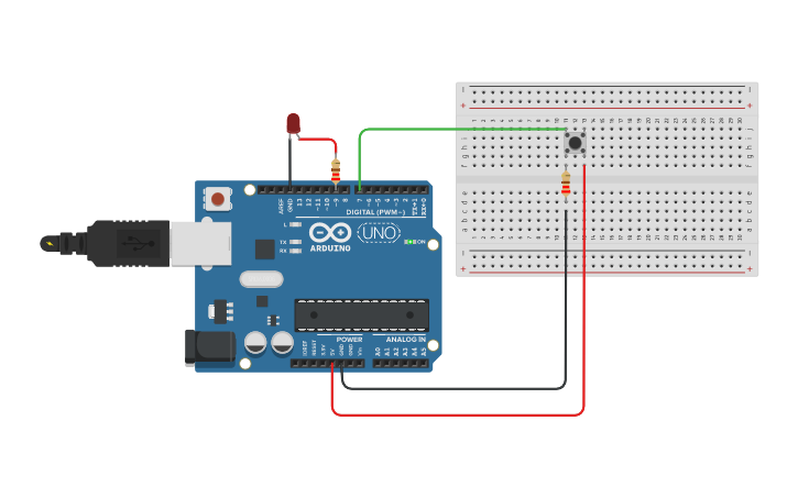 Circuit design #打卡2018#+arduino按键 - Tinkercad