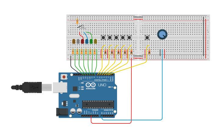 Circuit design Arduino Clase Programación básica | Tinkercad