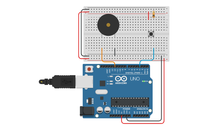 Circuit design Piezo Динамік - Tinkercad