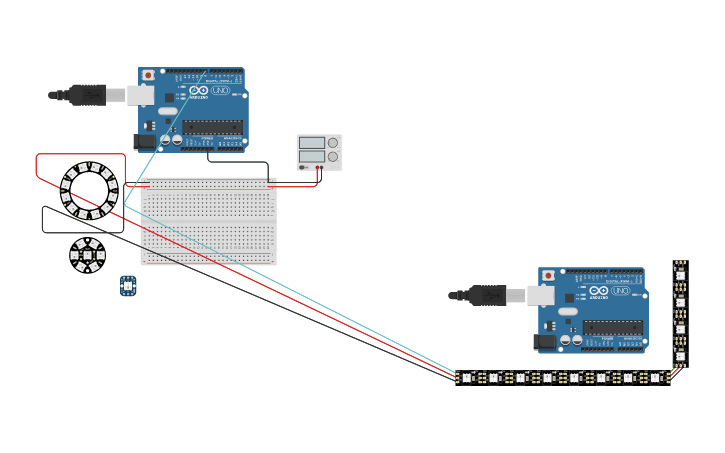 Circuit design NEOPIXEL - PowerSupply + Arduino | Tinkercad