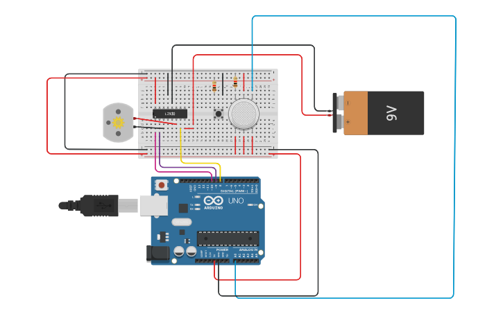 Circuit design DC MOTORS - Tinkercad