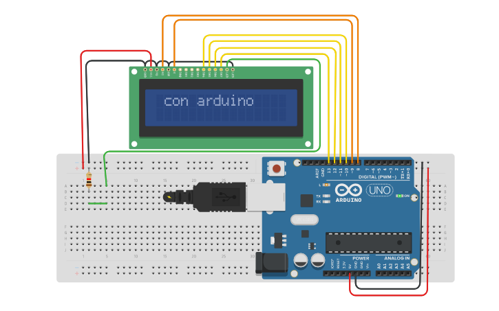 Circuit design PRACTICA 2 PANTALLA DE LED - Tinkercad