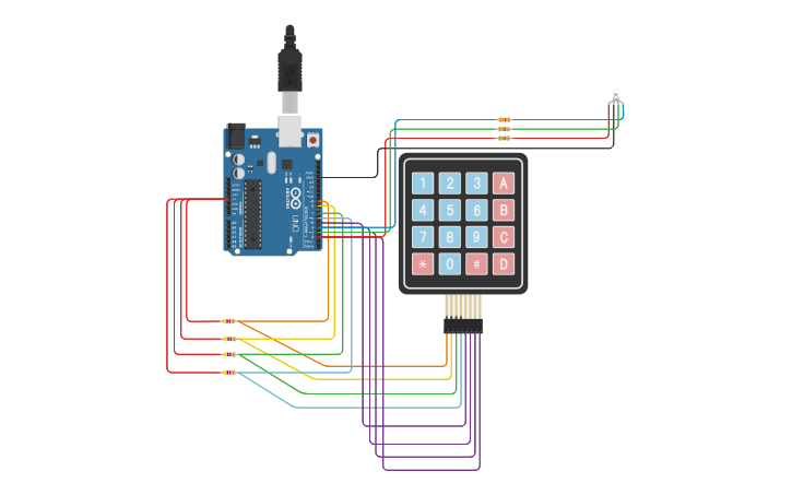 Keypad Project Design Circuit design Keypad - Std Num.62070129 - Tinkercad