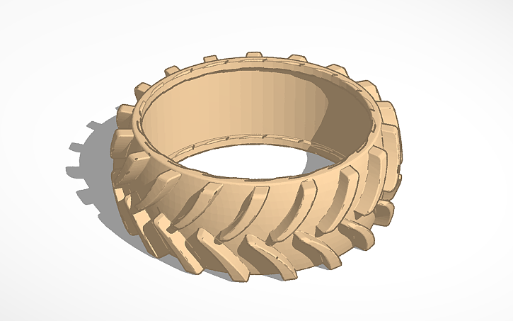 3D design Tractor Style Tire for TT-Motor Wheels - Tinkercad