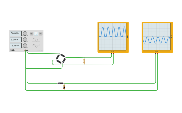 Circuit design Half And Full Wave Rectifier - Tinkercad