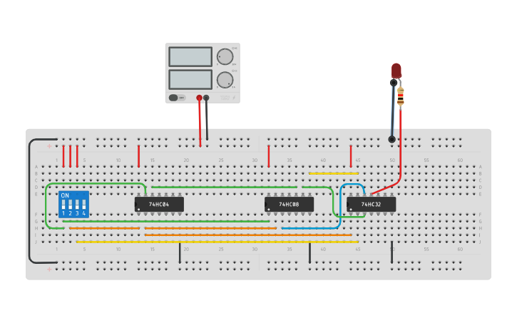 Circuit design USING BASIC GATES - Tinkercad
