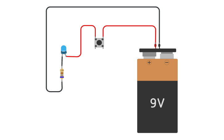 Circuit design 07 วงจร LED ต่อกับ PUSH SWITCH - Tinkercad