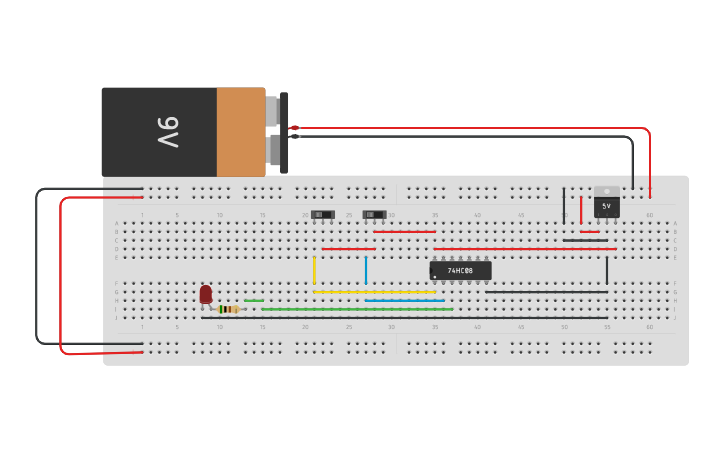 Circuit design Aula 3 And | Tinkercad