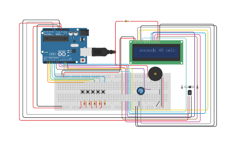 Circuit design temperature sensor | Tinkercad