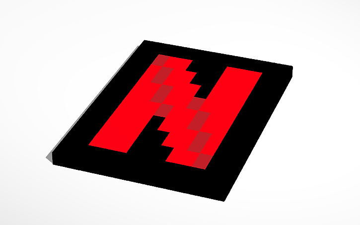 3D design NetFlix Logo Pixel Art | Tinkercad