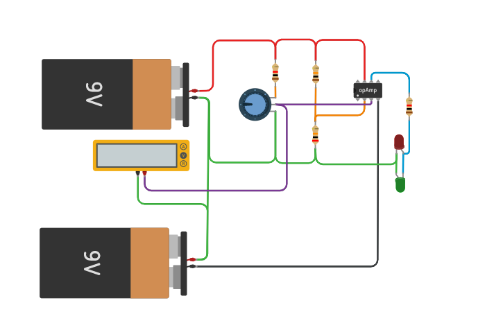 Circuit design OpAmp-Comparator - Tinkercad