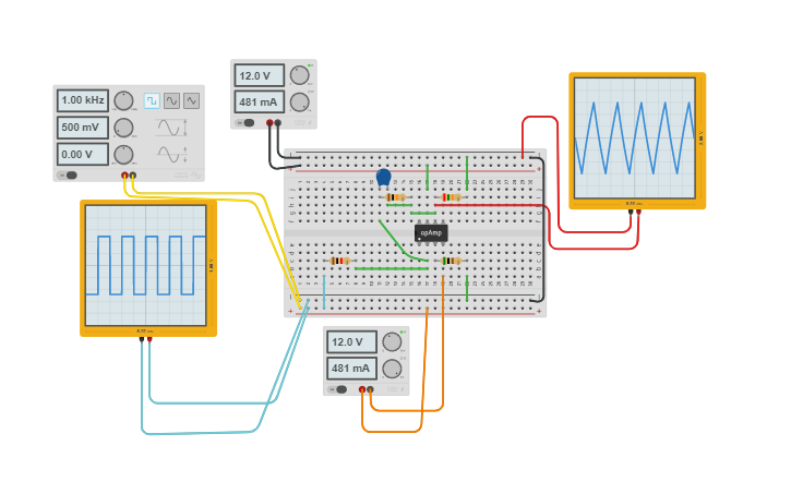 Circuit design Expt 6 Integrator(op-amp) - Tinkercad