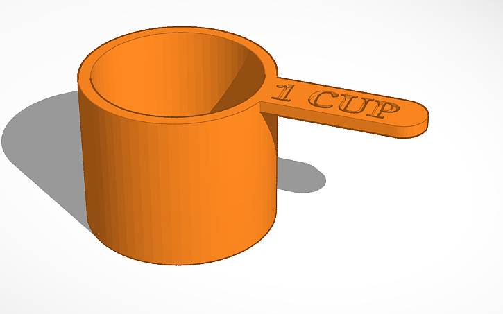 1/2 cup measuring cup, 3D CAD Model Library