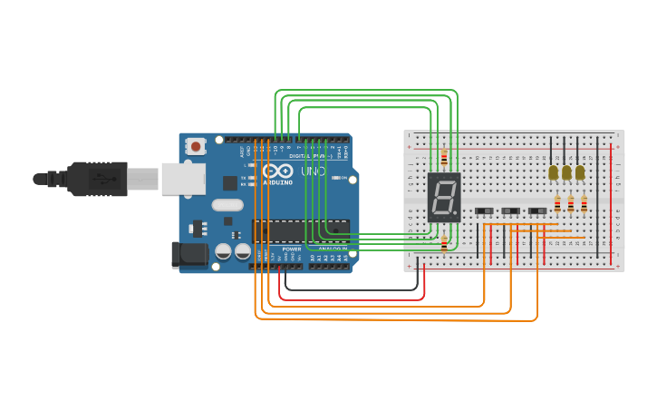 Circuit design seven_segment_led | Tinkercad