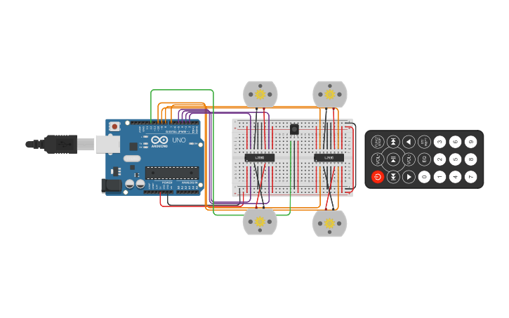 Circuit design sensor infravermelho - Tinkercad