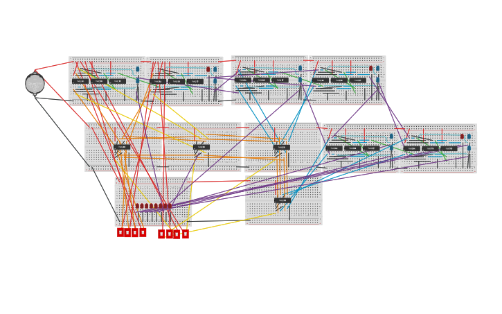 Circuit design 4bit multiplier (4비트 곱셈기) - Tinkercad