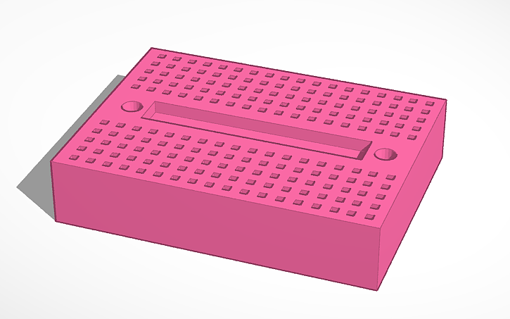 3D design Protoboard 180 pinos - Tinkercad