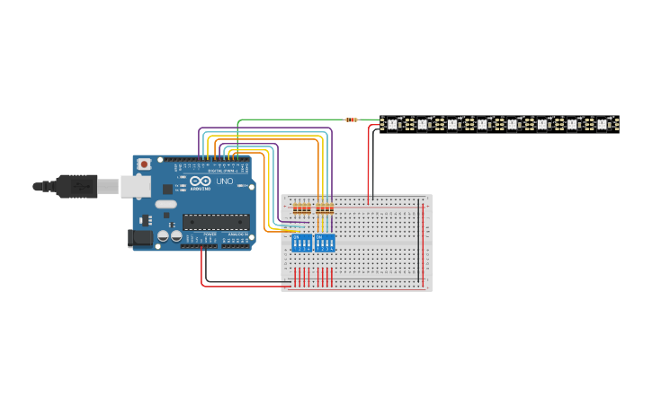 Circuit design NeoPixel - Tinkercad