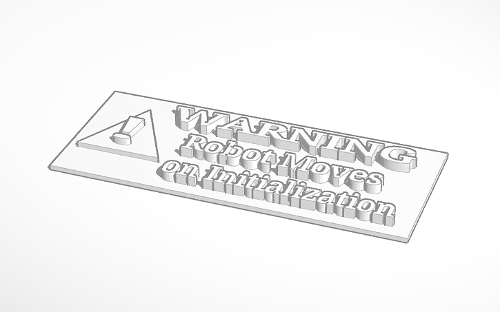 3D design FTC Warning Label - Tinkercad