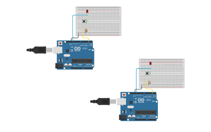 Circuit design Project 3: LED+Button | Tinkercad