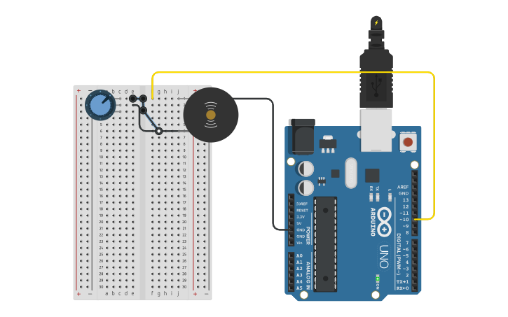 Circuit design sound sensor game - Tinkercad