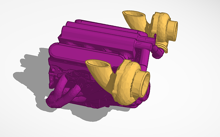 3D design big twin turbo - Tinkercad