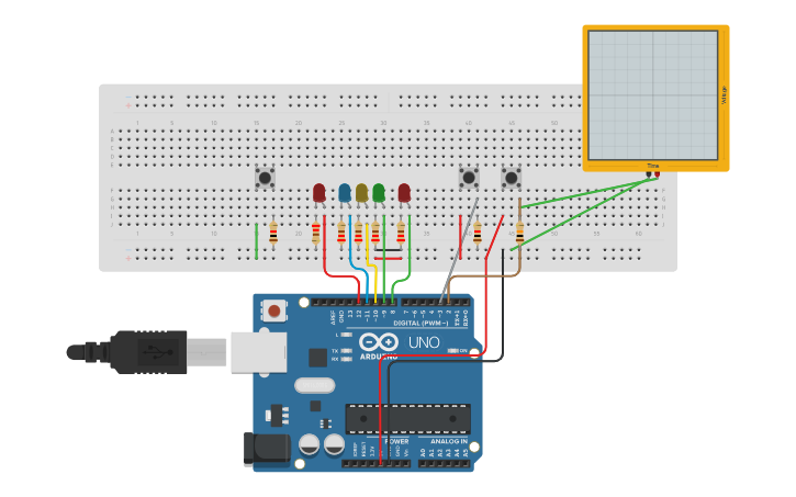 Circuit design INTRODUCCIÓN A LAS INTERRUPCIONES DE ARDUINO - Tinkercad