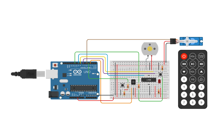 Circuit design Garage door opener - Tinkercad