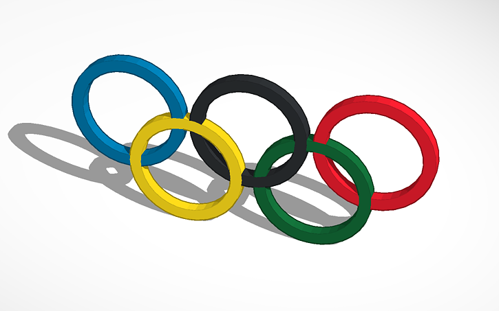 3D design Olympic Rings - Tinkercad