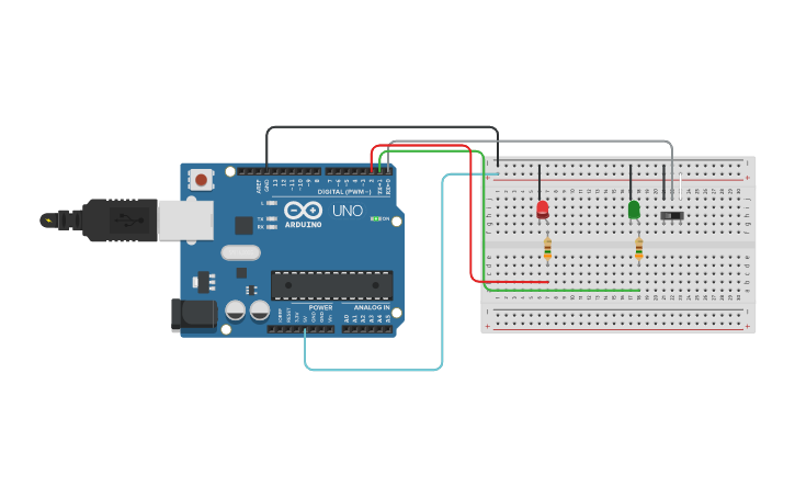 Circuit design On-Off Switch | Tinkercad