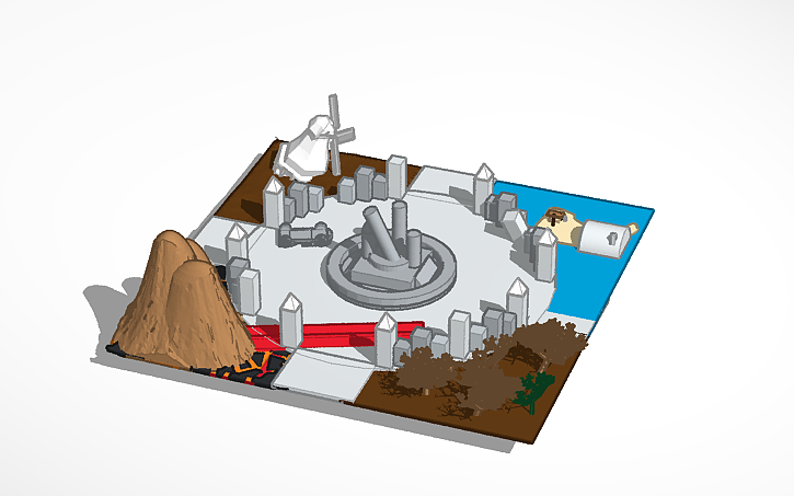 3D design destroyed Town | Tinkercad